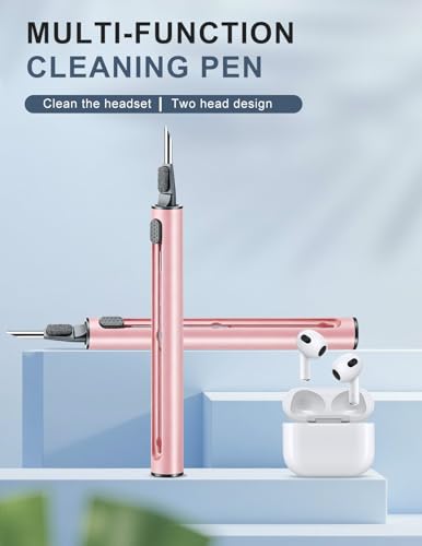 Cleaner Kit for Airpods, Earbuds Cleaning kit for Airpods Pro 1 2 3, Phone Cleaner kit with Brush for Bluetooth Earbuds Cleaner, Wireless Earphones,iPhone,Laptop, Camera (Pink) - color: Pink