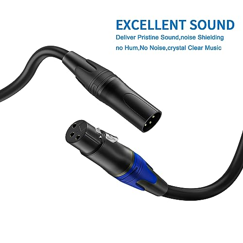 LanSenSu Male to Dual XLR Y-Splitter, 6.6ft 3pin to Dual XLR Male Balanced Mic Audio Cable (1Pack) - size: 6.6ft