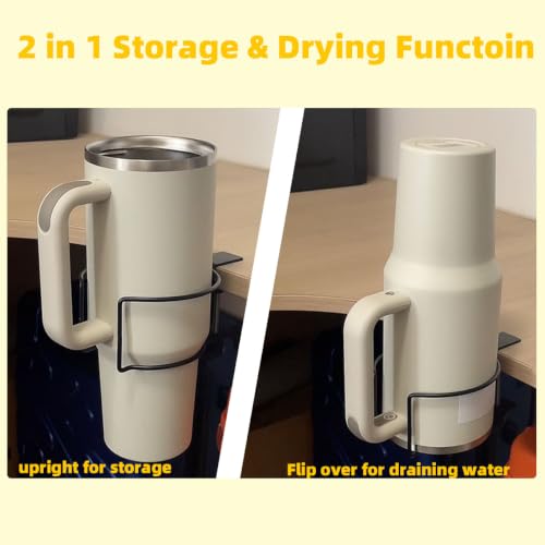 Desk Cup Holder,Mug Hooks Compatible with Most Cups & Bottles | Anti-Spill Clip-On Cup Holder Clamp for Office,Home,Gaming Desk&Lawn Chair - size: Stylish