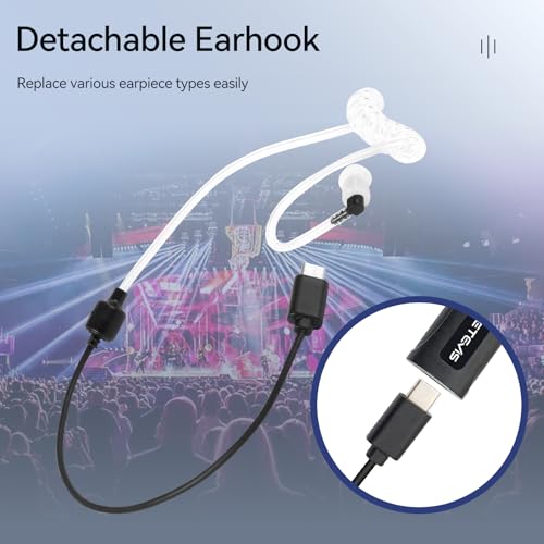 Retevis AI Active Noise Cancellation Walkie Talkie Earpiece, Rechargeable | for RT22/RT21/RT68/H777, Compatible with Pxton, Baofeng, Kenwood Walkie Talkie, Two Way Radio Earpiece, Nightclub(1 Pack) - style: Noise Reduction and 50mAh battery