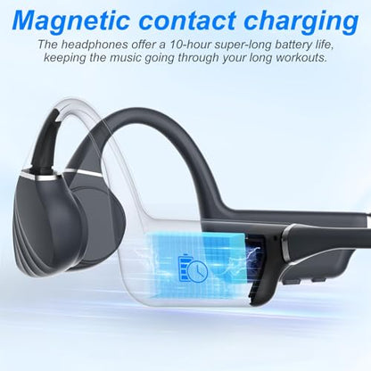 Bone Conduction Headphones - Bluetooth 5.4 & 32GB Memory MP3 Player IP68 Waterproof Headphones for Swimming, Bone Conduction with Mic Open Ear Running Headphone for Swimming, Running, Cycling (Black) - color: Black