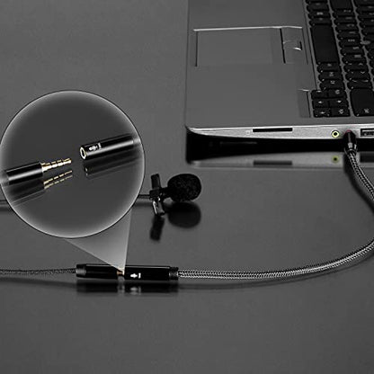 DUKABEL TRRS to TRS Adaptor, Microphone Adapter for Camera - 30CM | TRRS Female to TRS Male, for Camera, PC, TRRS Lav Microphones, ONLY for Microphone input, Not for Audio output - size: TRRS Female to TRS Male