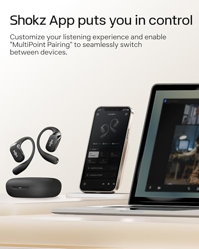 SHOKZ OpenFit 2 Open-Ear Earhook Bluetooth Earbuds, Black,48H Playtime | Bundle with Carrying Bag; Powerful bass; IP55 Water-Resistant; AI call clarity; Bluetooth 5.4; Gym/outdoor/home use - color: Black, style: Charging：USB-C