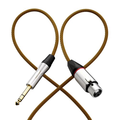 Balanced XLR to 1/4 Inch TRS Audio Cable, Pro Patch Cord for Studio Mixers & Monitors - XLR Female to 6.35mm, 6ft Shielded - size: 6 Feet, style: XLR Female to 6.35mm