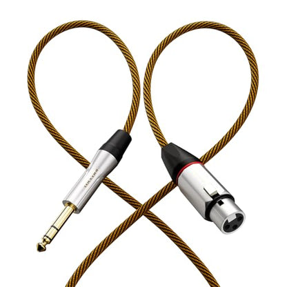 Balanced XLR to 1/4 Inch TRS Audio Cable, Pro Patch Cord for Studio Mixers & Monitors - XLR Female to 6.35mm, 6ft Shielded - size: 6 Feet, style: XLR Female to 6.35mm