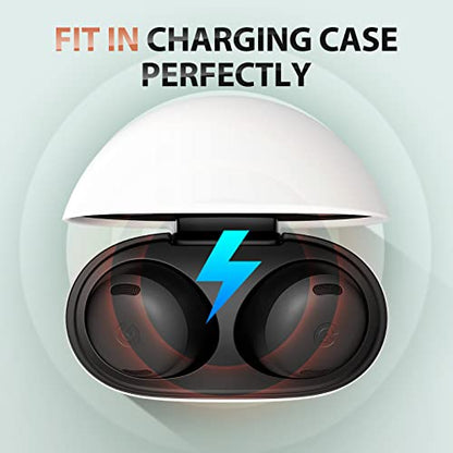 Memory Foam Tips for Google Pixel Buds Pro 1/2, Anti-Slip Replacement Ear Tips for Google True Wireless Earphones，Fit in The Charging Case, Perfect Noise Cancellation, 3 Pairs (Medium, Black) - size: Medium