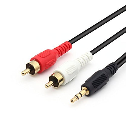 3.5mm to RCA Audio Stereo Y Splitter Cable,Gold Plated 3.5mm Male to 2RCA Male Stereo Audio Cable for Smartphones,MP3, Tablets,Speakers,Home Theater - 3.5 to 2RCA 1.5m - size: 3.5mm to 2RCA 1.5m