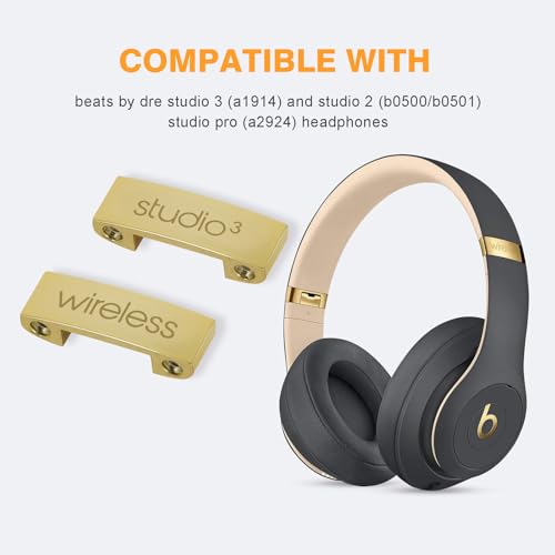 Studio 3 Hinge as Same as the OEM Replacement Parts Accessories Durable Repair Kit Compatible with Beats by Dre Studio3 (A1914) and Studio2 Wired/Wireless, Studio Pro (A2924) Headphones (Gold) - color: Gold