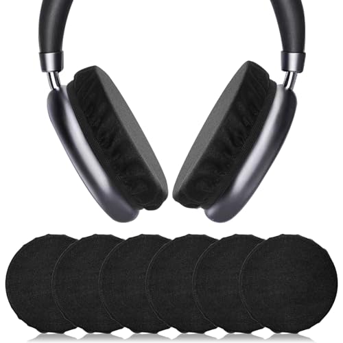 3 Pair Sheadphone Ear Covers, 3.9 Inch Breathable Stretchable Mesh Headphone Earpad Covers for Headphones, Washable Sweat-Prevention Protective Earpads for 3.5-4.3" Ear Cups (Black)