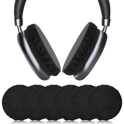 3 Pair Sheadphone Ear Covers, 3.9 Inch Breathable Stretchable Mesh Headphone Earpad Covers for Headphones, Washable Sweat-Prevention Protective Earpads for 3.5-4.3" Ear Cups (Black)