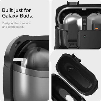 Galaxy Buds 3 Pro/3/3 FE Case Cover with Secure Lock Clip, Shockproof Samsung Galaxy Buds3/3 Pro 2024/3 FE 2025 Protective Hard Cover Shell with Carabiner&Cleaner kit for Men Women, Black - color: Black