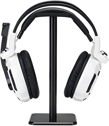 Headphone Stand, Universal Game Headset Metal Holder Earphone Stand - color: Black