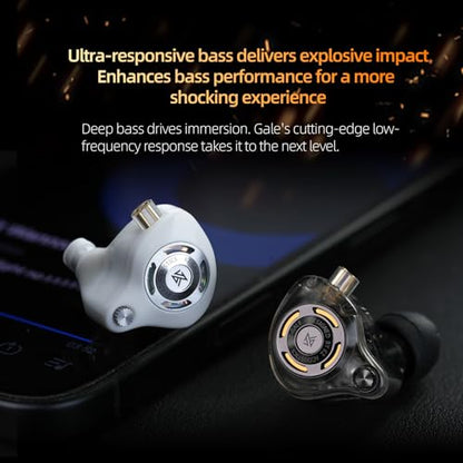 KZ Gale USB C IEM, Wired Type-C Gaming Earbuds with Mic Built-in DSP | Noise Isolation Deep Bass IEM, Comfort-Fit Type C HiFi Clarity Sound Earphone for iPhone17/16/15 Samsung (Type-C, Black)