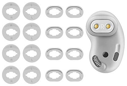 Galaxy Buds Live Adapter Tips Eartips Earbuds, 8 Pairs Replacement S/L 2 Size Silicone Rubber Ear Tips Buds Wing Tips Fit in Case Compatible with Samsung Galaxy Buds Live - White