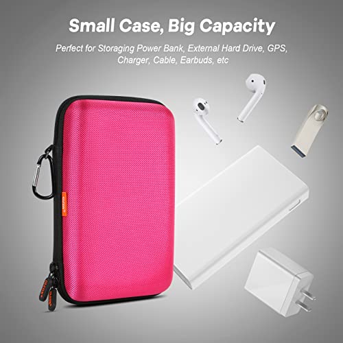 Electronics Tech Organizer Portable Travel Case, Protective Carrying Case - color: Deep Pink