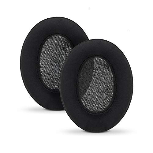 Micro Suede Replacement Ear Pads for HyperX Cloud & Alpha, ATH M50X, Steelseries Arctis, Logitech G Pro & More Headphones, Soft Velour, Memory Foam & Long Lasting Earpads by Brainwavz - color: Black Micro Suede