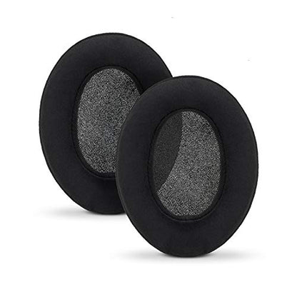 Micro Suede Replacement Ear Pads for HyperX Cloud & Alpha, ATH M50X, Steelseries Arctis, Logitech G Pro & More Headphones, Soft Velour, Memory Foam & Long Lasting Earpads by Brainwavz - color: Black Micro Suede
