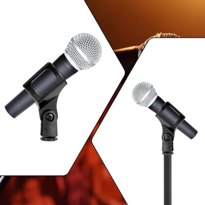4Pcs Microphone Clip Mic Holder Adjustable Angle Flexible Rubber Handheld Wireless Mic Holders Clamp for Handheld Microphones(Inner Diameter Range 30-50mm)