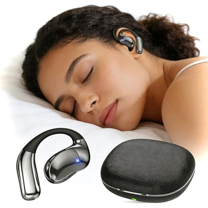 CYBERDRIVE Open-Ear Headphones, Sleep Earbuds Side Sleepers Wireless Earbuds 60+Hours Play, Hi-Res Stereo Sound Headphones with Smart Digital Display Design Fit Sports Running, Workout