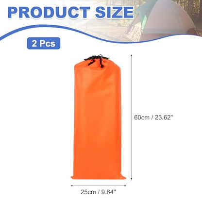 2 Pcs 24 x 10 Inch Tripod Monopod Case Bag, Oxford Cloth Foldable Tripod Carrying Case Bag with Drawstring, Fits Speaker/Light Stand/Studio/Outdoor/Travel/Camping, Orange - size: 24x10 Inch