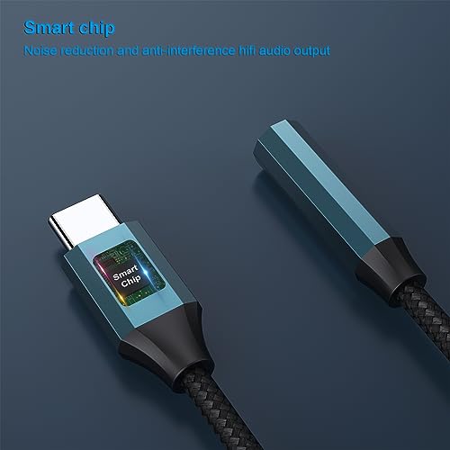 BENFEI USB C to Audio Jack Adapter with DAC chipset, USB-C to 3.5mm Female Headphone Compatible with iPhone 15 Pro Max/15 Pro/15, Samsung Galaxy S24/S23/S22/S21 Ultra, iPad Pro, Pixel 8 Blue - color: Blue