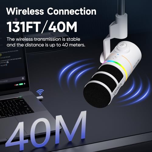 EJoy D10 PRO(D) Wireless USB Gaming Microphone with 45H Battery for Gaming