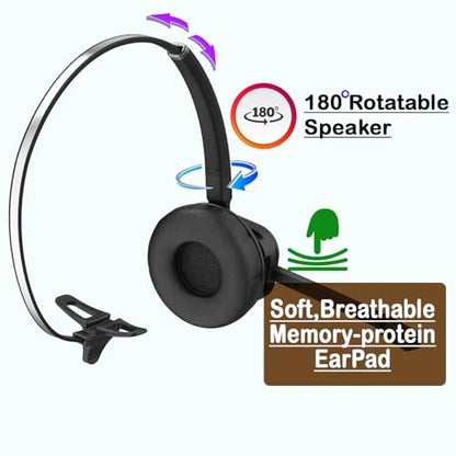 INNOTALK - Desk Phone Wireless Headset with RJ9 Adapter, 12-Hour Talk Time Handsfree Phone Headset, Office Phone Headset for Desk Phone, 300 Ft. Long Range Wireless Headset, W780