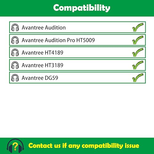 Earpads Cushion Compatible with Avantree Audition/Audition Pro HT5009 / HT4189 / HT3189 / DG59 Headphones Ear Pads Replacement with Durable & Breathable Fabric/High Density Foam