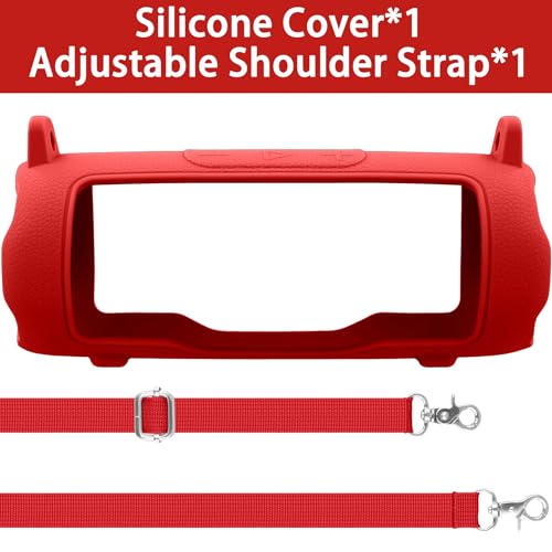 Silicone Cover for JBL Flip 7 Portable Bluetooth Speaker | Scratch-resistant, Unhindered Sound, Silicone Construction, Portable Carrying Silicone Cover, Red Silicone Cover - color: Red Cover