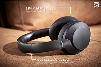 Philips PH805 Active Noise Canceling (ANC) Over Ear Wireless Bluetooth Performance Headphones w/ Hi-Res Audio, Comfort Fit and 30 hours of playtime (TAPH805BK) - style: ANC | 30 hrs batt