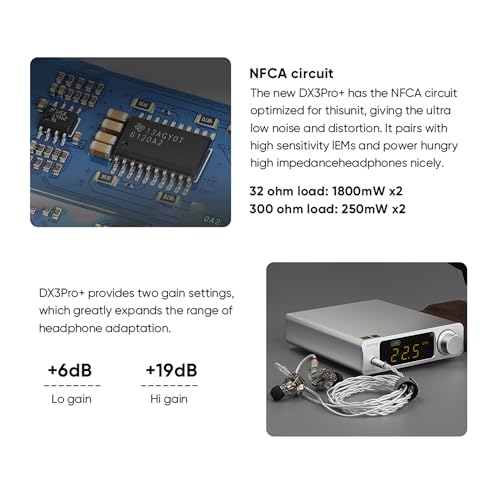 Topping DX3pro+ LDAC Headphone Amplifier | ES9038Q2M XU208 NFCA DAC Audio Decoder USB/Optical/Coaxial/Bluetooth Pre Amplifiers DX3 PRO + Preamp (Silver) - color: Silver