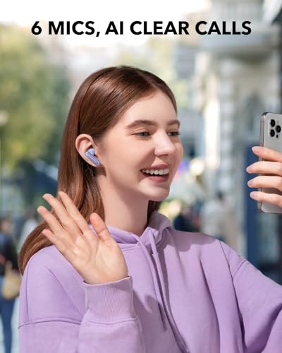 Soundcore P40i by Anker Noise Cancelling Earbuds with Adaptive ANC | Heavy Bass, 60H Playtime, 2-in-1 Case and Phone Stand, IPX5, Wireless Charging, Bluetooth 5.3 - color: Purple