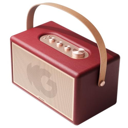 Portable Bluetooth Speaker, 150W Peak Power Home Speaker with 56H Playtime | Leather-Inspired Design, Adjustable Bass & Treble, Bluetooth 5.4, Carrying Strap for Home, Outdoor, Camping & Parties - color: Red