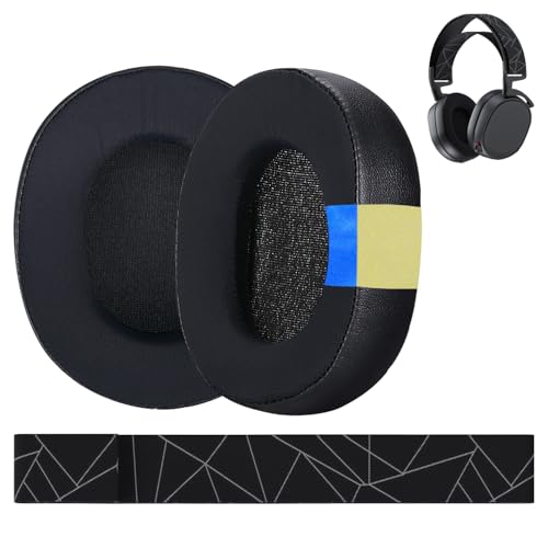Ear Pads & Headband Replacement for SteelSeries Arctis 7/9 / Pro & Prime Wireless Gaming Headset etc. by MMOBIEL - Cooling Gel Ear Pad Cushions & Elastic Fabric Headband Top Pad Cushion - size: Cooling Gel