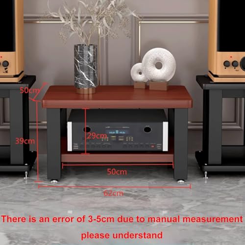 Display Shelf Stand, Small Shelf Stand, Media Stand, Rack Audio Tower Heavy Duty with Non-Slip Footpads 3 Colors 3 Sizes,Brown2 Layer - color: Brown, size: 2 layer