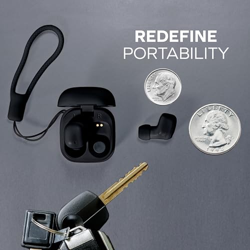 Mini Invisible Wireless Earbuds, Bluetooth 5.3, Mic & Charging Case, Black | 12-HR Playtime, Touch Control, Sweat & Splash Resistant, Works with Siri, Alexa & Google, Compatible with iPhone & Android - color: A-Black
