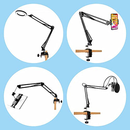 Replacement Heavy Duty C Clamp for 1/2” Base Magnifying Lamp,Desk Lamp,Swing Arm Lamp,Phone I pad Mount,Tablet Mic Holder,Table Mount Clamp for Microphone Stand Mic Boom Arm (G1 BLACK) - color: G1 Black