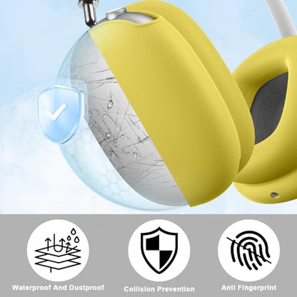 Maxjoy for AirPods Max Case, Soft Silicone Ear Cups & Headband Cover, Anti-Scratch Protective Accessories, Light Yellow - color: Light Yellow