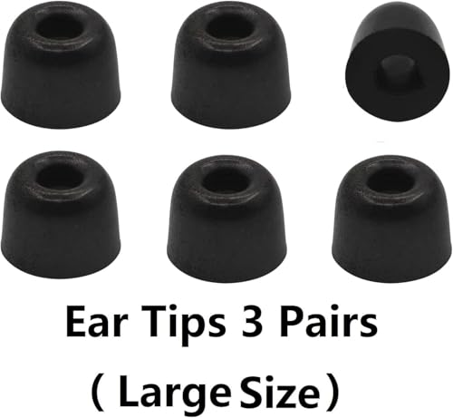 Memory Foam Ear Tips Noise Canceling Foam Eartips Ear Cap Replacement Ear Tip Compatible with KZ ZS10 Pro, Large Size 3 Pairs,Black 515 L - size: Large