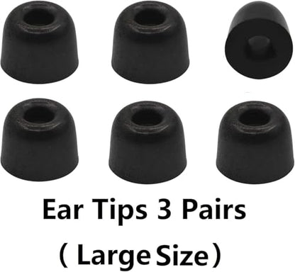 Memory Foam Ear Tips Noise Canceling Foam Eartips Ear Cap Replacement Ear Tip Compatible with KZ ZS10 Pro, Large Size 3 Pairs,Black 515 L - size: Large