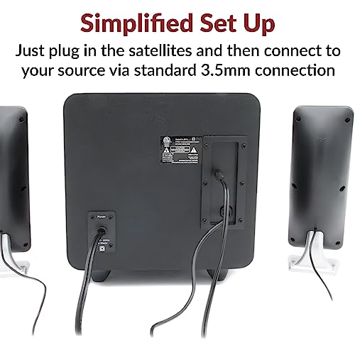 Cyber Acoustics CA-3610 2.1 Multimedia Speaker System with Subwoofer, Perfect Computer Speakers for PC or Mac, Great for Music, Movies, and Gaming | Powerful 2.1 PC Speaker System with Subwoofer, 62W Power, Desktop Control Pod, Adjustable Bass, for Music,