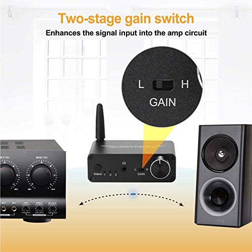192kHz Digital to Analog Converter Bluetooth 5.0 Receiver DAC | with 16-300Ω Headphone Amplifier Optical/Coaxial to RCA 3.5mm Audio Output with Volume Control for TV Phone Tablet - style: basic