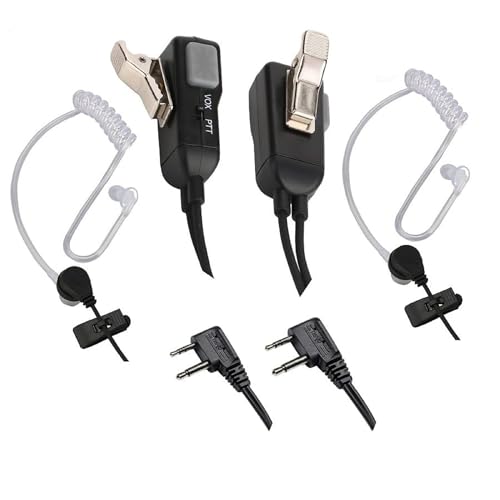 CYen Two Way Radio Earpiece Transparent Security Headphones Walkie Talkie Earphone Compatible AVPH3 Earpiece with VOX-PTT Pair