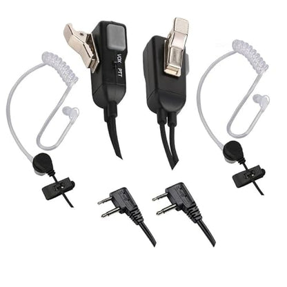 CYen Two Way Radio Earpiece Transparent Security Headphones Walkie Talkie Earphone Compatible AVPH3 Earpiece with VOX-PTT Pair