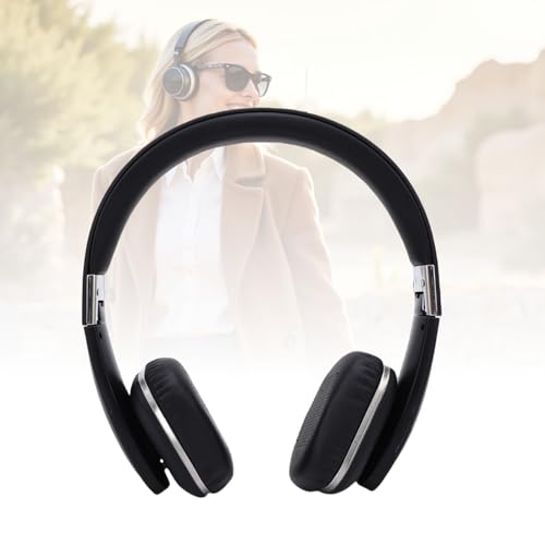 Wireless Headphones, Over Ear Headphones, Foldable Lightweight Stereo Headset, Ideal for Travel Smartphone Computer Laptop, Support Dual Device Simultaneously (Black) - color: Black
