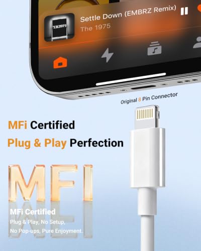 Lightning to 3.5mm Headphone Jack Adapter [Apple MFi Certified] Hi-Fi Stereo Sound, Full Function Control, Compatible with iPhone 14/13/12/11/X/8 & More – for Music, Calls & Car AUX White 1Pack - color: White