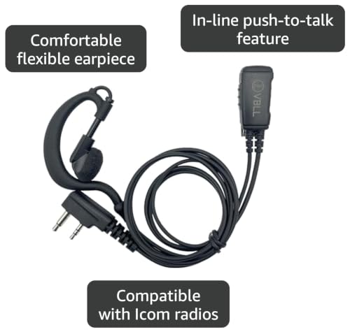 Ear Hook Earphone Headset Earpiece for IC-F3001 F4001 F4011 F4023 IC-F4021 IC-F3021 Radio