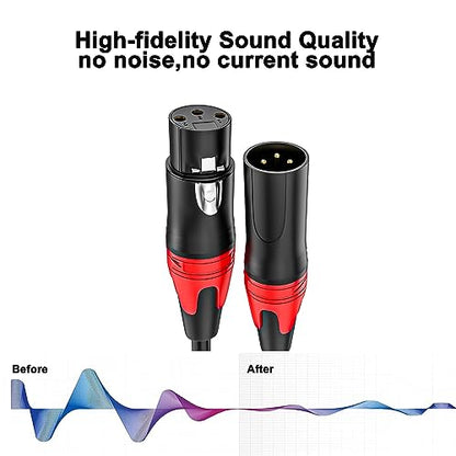 4 Pack, 50 FT XLR Male to Female Cable,Professional Balanced Microphone LeadExtension Mic Cable, Pure Copper & DualShielding, Compatible with Microphones,Mixers, Speakers, and Large Stage DMXLighting - size: 50 FT, style: Black 4 Pack