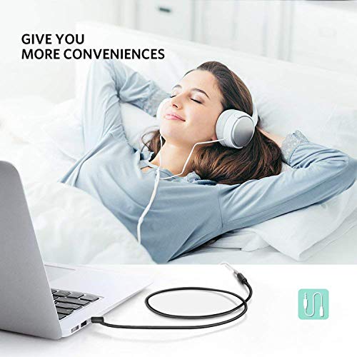 Headphones Extension Cable Cord Line 3.5mm Audio Splitter Wire,3.5mm Male to Female Replacement Stereo Audio Cable Aux Extension Cords Compatible with Bose QuietComfort QC45 QC35II QC35 QC25 QC15- 4FT - size: 1.2m