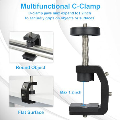 UTEBIT Super Clamp Mount with Mini Ball Head Mount, 30mm - size: 30mm